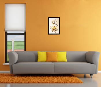 Golden Flower Matt Textured UV Art Painting 2