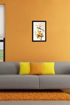 Golden Flower Matt Textured UV Art Painting