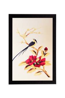 Bird & Flower Matt Textured UV Art Painting