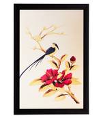 Bird & Flower Matt Textured UV Art Painting