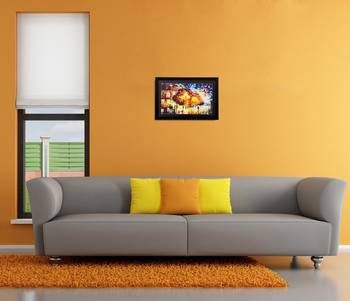 Colorful City Life View Matt Textured UV Art Painting 1