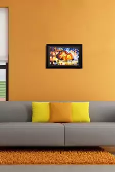 Colorful City Life View Matt Textured UV Art Painting