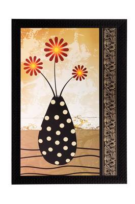 Pot with Flowers Matt Textured UV Art Painting 1