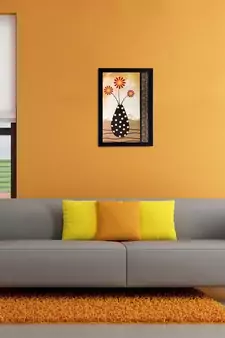 Pot with Flowers Matt Textured UV Art Painting