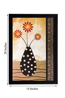 Pot with Flowers Matt Textured UV Art Painting