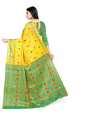 Orange woven silk saree with blouse