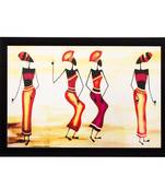 Tribal Women Matt Textured UV Art Painting