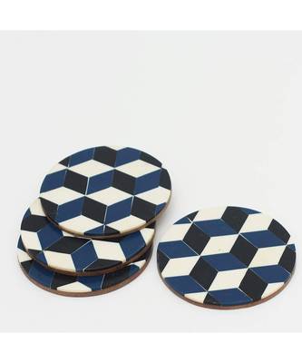Vibrant Wave Resin Wooden Coaster 1