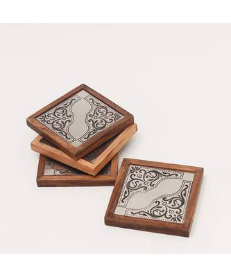 Angelic Design Metal Coasters Wooden   1