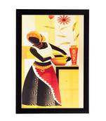 Woman with Pot Matt Textured UV Art Painting