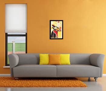 Woman with Pot Matt Textured UV Art Painting 2
