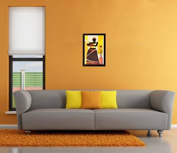 Woman with Pot Matt Textured UV Art Painting 2
