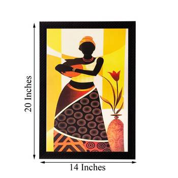 Woman with Pot Matt Textured UV Art Painting 3