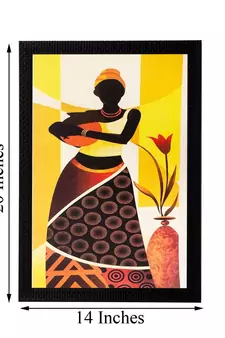 Woman with Pot Matt Textured UV Art Painting