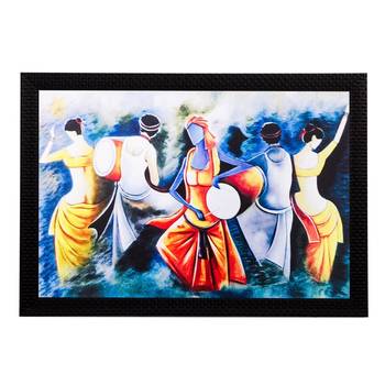 Dancing Village Couples Matt Textured UV Art Painting 1