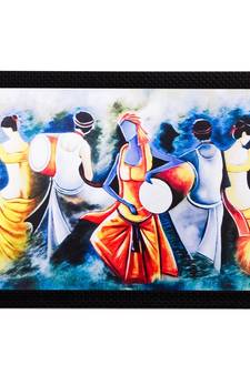 Dancing Village Couples Matt Textured UV Art Painting