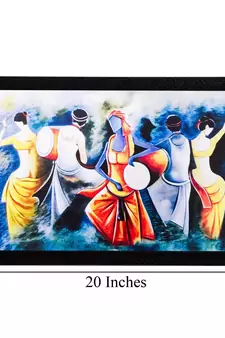 Dancing Village Couples Matt Textured UV Art Painting