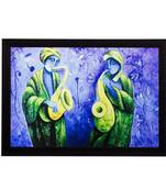 Man playing Trumpet Matt Textured UV Art Painting