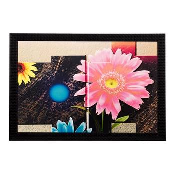 Blue & Pink Floral Matt Textured UV Art Painting 1