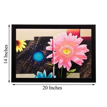 Blue & Pink Floral Matt Textured UV Art Painting 3