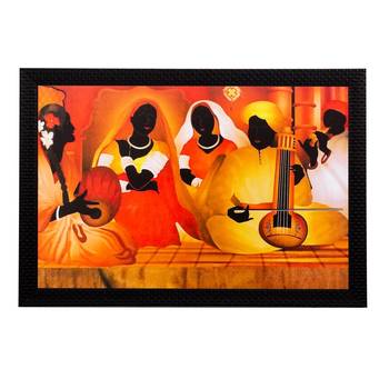 Musicians Playing Instruments Matt Textured UV Art Painting 1