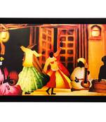 Dancing Village Women Matt Textured UV Art Painting