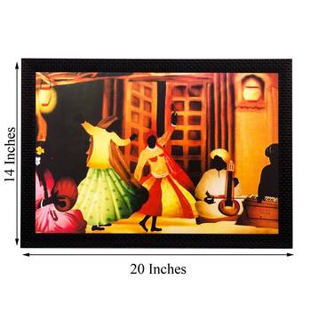 Dancing Village Women Matt Textured UV Art Painting 3