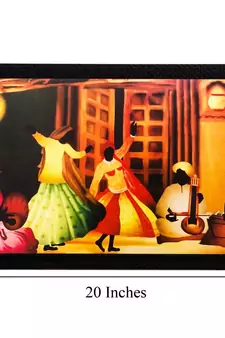 Dancing Village Women Matt Textured UV Art Painting
