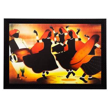 Dancing Village Women Matt Textured UV Art Painting 1