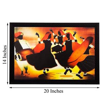 Dancing Village Women Matt Textured UV Art Painting 3