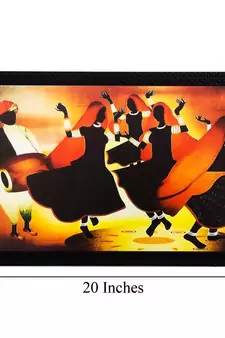 Dancing Village Women Matt Textured UV Art Painting