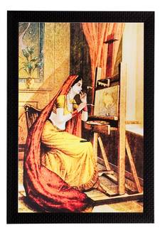 Women Doing Painting Matt Textured UV Art Painting