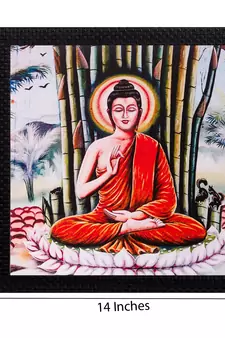 Meditating Buddha Matt Textured UV Art Painting