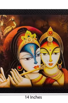 Radha Krishna Matt Textured UV Art Painting