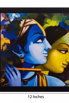 Radha Krishna Satin Matt Texture UV Art Painting