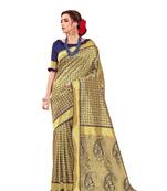 blue woven art silk saree with blouse