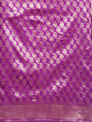 purple woven art silk saree with blouse 4