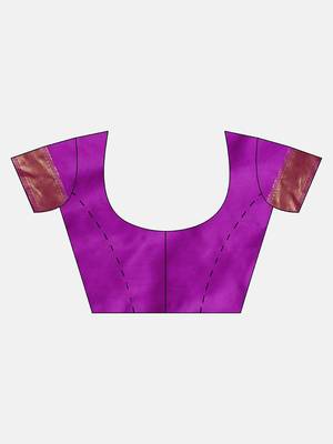 purple woven art silk saree with blouse 5