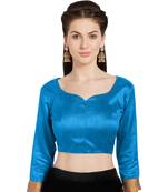Turquoise Art Silk Readymade Party Saree Blouse