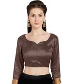Brown Art Silk Readymade Party Saree Blouse