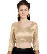 Beige Art Silk Readymade Party Saree Blouse