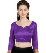 Purple Art Silk Readymade Party Saree Blouse