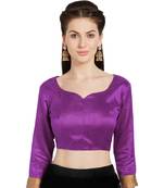 Wine Art Silk Readymade Party Saree Blouse