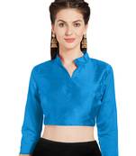 Turquoise Art Silk Readymade Partywear Saree Blouse