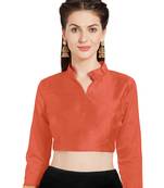 Orange Art Silk Readymade Partywear Saree Blouse