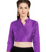 Purple Art Silk Readymade Partywear Saree Blouse