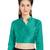 Teal Art Silk Readymade Partywear Saree Blouse