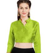 Parrot green Art Silk Readymade Partywear Saree Blouse