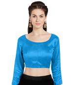 Turquoise Art Silk Readymade Party Saree Blouse