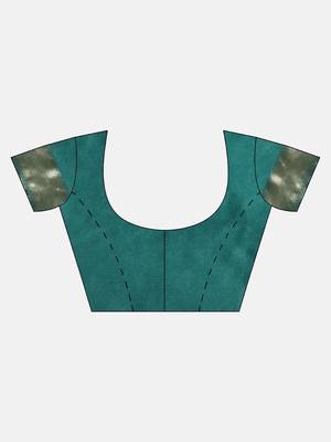 green woven art silk saree with blouse 5